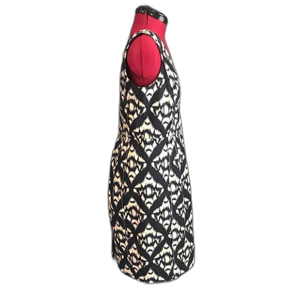 Talbots Dress Women’s Size 8 Navy Blue & Beige Cotton Sleeveless Sheath - Picture 3 of 9